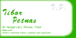 tibor petnas business card